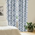 thumbnail image 2 of Ambesonne Folk Curtains, Spanish Traditional Ornaments, Pair of 28"x63", Cobalt Blue and White, 2 of 5