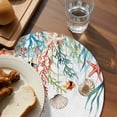 thumbnail image 4 of Round Placemats Watercolor Red Green Seagrass 15 inch Set of 2 Table Mats for Dining Table Coastal Shell Fish Heat Resistant Non-Slip Kitchen & Home Decorative Place Mat Set, 4 of 8
