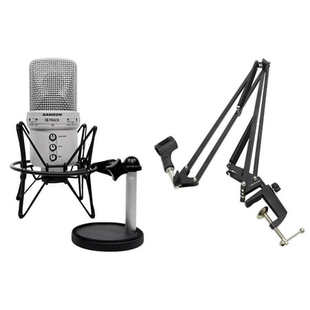 Samson G-Track Recording Podcast USB Microphone+Interface+Shock Mount+Boom Arm