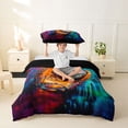 thumbnail image 2 of Castle Fairy Vibrant Baseball Twin Duvet Cover, Graffiti Glove Ball Twin Bedding,Black Reversible,2pcs,1 Duvet Cover and 1 Pillowcase, 2 of 6