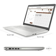 HP 17 Business Laptop 17.3 HD+ Anti-glare Display 11th Gen Intel Core i3-1115G4 8GB DDR4 256GB SSD Intel UHD Graphics HD Audio Office365 HDMI WiFi Bluetooth Webcam Win11 Silver