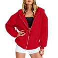 thumbnail image 5 of Zip Up Hoodies For Women Y2K Cardigan Sweatshirts Oversized Long Sleeve Tops Fall Fashion Jacket With Pockets, 5 of 6