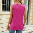 thumbnail image 5 of Sleeveless V Neck Tank Tops for Women metallic Ring Trim Solid Vest Tops Tunic Shirts Summer 2025 Trendy Tees Pink XL, 5 of 7