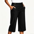 thumbnail image 2 of Oksale Denim Wide Leg Capris for Women Stretch High Waisted Jean Capri Pants with Pockets Loose Cozy Summer Vacation Outfits 2026 Black L, 2 of 9