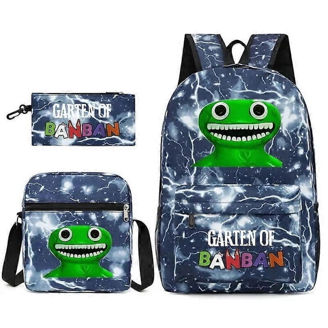 Three-piece Set Garten Of Banban Game Peripheral Two-dimensional Backpack Student Schoolbag Shoulder Bag Pencil Case