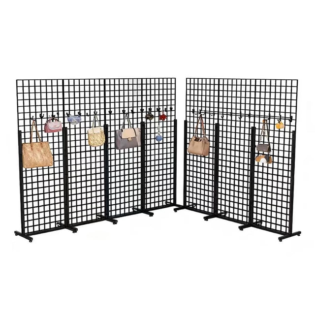 FixtureDisplays® Metal Stand Gridwall Display Sturdy Metel Wire Merchandiser Rack Floor Stand (10054+15809) x 7PK