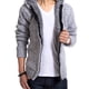 thumbnail image 2 of Sudadera de invierno para hombre, chaqueta tipo cárdigan con capucha y cremallera acolchada de terciopelo, sudaderas informales holgadas y cálidas, 2 of 4