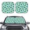 thumbnail image 2 of Rateoe Green Sea Turtle Pattern 2 Piece Car Windshield Sun Shade Foldable | Front Windshield Shade for Sun, Heat and UV Rays | Sunshade for Car Front Window-Small, 2 of 6