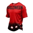 thumbnail image 3 of IAJDKMEK Men's Halloween Graphic Tee - Short Sleeve Crewneck Lightweight Breathable, Funny Print Summer Shirts for Men, Casual T-Shirts for Party,Red S, 3 of 7