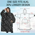 thumbnail image 4 of Oversized Wearable Blanket Hoodie,Black White Halloween Skull Pattern Sherpa Blanket Hoodie with Super Pockets,Super Warm Fuzzy Pullover for Women & Men, 4 of 6
