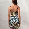 thumbnail image 4 of Ladies Elegant Sling Sleeveless Sexy Dress zebra-stripe, 4 of 6