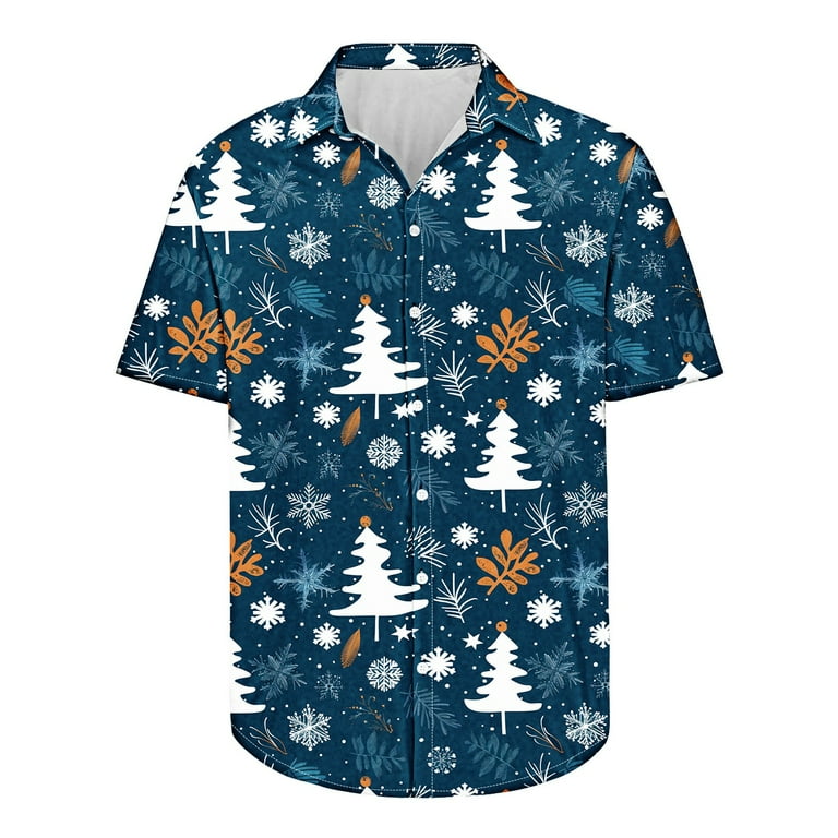 AOOCHASLIY Mens Christmas Day T-shirts Short Sleeve Clothes Men Christmas  Printed Holiday Casual Button Down Shirts - Walmart.com