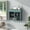 Army Green + Steel + Tempered Glass, variant on 2-Door Wall-Mounted Metal Storage Cabinet with Tempered Glass Doors & Shelves for Bathroom, Kitchen, Living Room & Office WL