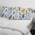 thumbnail image 4 of Watercolor Botanical Throw Pillow Covers, Blue Yellow Leaves Floral Plants Spring Soft Breathable Pillow Cases with Invisible Zipper, Small Pillowcases for Couch Bed Sofa Chair 16x24 Inches, 4 of 9