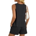 thumbnail image 3 of FNFYFH Cotton Pajamas for Women Set 2 Piece Short Sets Summer Tank Top Matching Shorts Lounge Set, 3 of 5