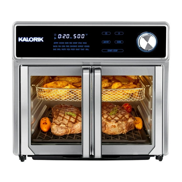 Kalorik MAXX 26 Quart Digital Air Fryer Oven with Smokeless Grill, 22 Presets & 8 Accessories AFO 51519 SS