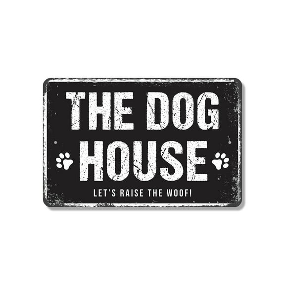 The Dog House 11 Inch x 17 Inch Novelty Plastic Sign Personalize Your Kennel Durable Weatherproof UV Protected Perfect for Yards Garages Mud Rooms Fun Gift for Dog Owners Families Pet
