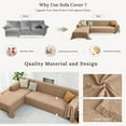 thumbnail image 7 of Sanmadrola Sofa Covers Couch Cover Sectional L Shape Couch Blanket Cover Sofa Slipcovers for Most Shape Sofas Washable Thick Soft Throws Cover Blankets for Living Room 91"x134" Khaki, 7 of 7