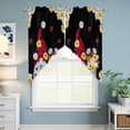 thumbnail image 6 of Swag Valance Curtains for Windows, Black Gnomes Daisy Light Filtering Kitchen Curtains with Rod Pocket, Pastoral Country Garden Floral Window Treatment Valances for Living Room, 36x45 - 2 PCS, 6 of 9