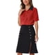 thumbnail image 4 of CAMISA DE TRABAJO DE MUJER CON CUELLO EN CONTRASTE Y VOLANTES EN LA PARTE DELANTERA, BOTONES Y MANGAS CORTAS XL ROJA, 4 of 5