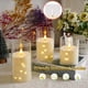 thumbnail image 2 of Juego de 3 Velas LED con Efecto de Cristal, Vela Eléctrica Efecto Llama, Velas a Pilas sin Llama con Control Remoto, Ideal para Acción de Gracias,Bodas, Navidad, Decoración (Blanco Cálido), 2 of 7