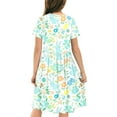 thumbnail image 5 of QQAMB Dresses for Girls Cute Easter Crewneck Patchwork Short Sleeve Spring Summer Trendy Dresses, 5 of 5