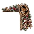 thumbnail image 2 of Velmasee Door Frame Corner Decor, Christmas Woodland Animal Tree Hollow Door Toppers, Wooden Festive Design No-Drill Mount, Holiday Ornament for Xmas Home Door Frame Wall Party Decor, 2 of 7
