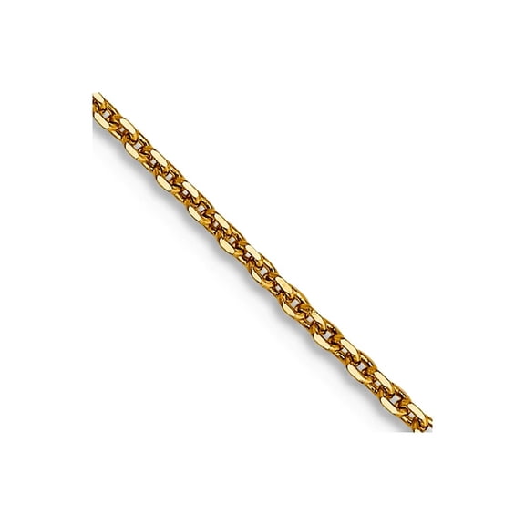 14k Solid Yellow Gold .90mm Sparkle-Cut Cable Chain Necklace 26 Inch Chain Necklace for Women and Men