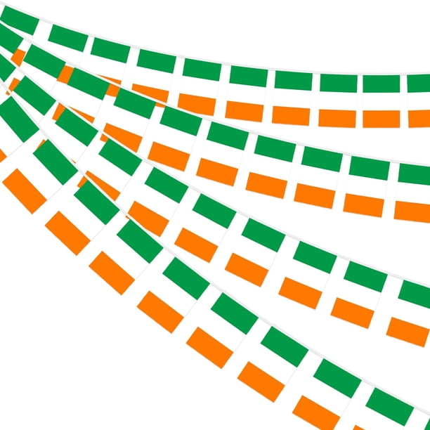 Banner AhfuLife Banderas Irlandesas 60 piezas 14x21cm 10m de largo