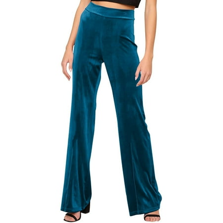 

Timegard Women Solid Color Wide Leg Trousers Straight-leg High Waist Elastic Sports Yoga Pants