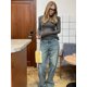 thumbnail image 4 of Suéter de punto fino con cuello redondo y manga larga para mujer, jersey elegante ajustado, ropa de calle para desplazamientos diarios, otoño 2024, 4 of 5