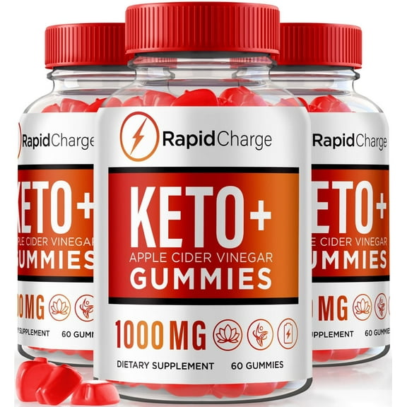 (3 Pack) Rapid Charge Keto ACV Gummies, All Natural Keto ACV Gummies For Healthy LifeStyle, Official Apple Cider Vinegar Supplement, RapidCharge Keto Plus ACV Gummy, Gomitas Review (180 Gummies)
