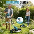 thumbnail image 6 of 21,000RPM Cordless Electric Weed Wacker, 1000W Brushless Weed Eater with Wheels, 9" 4-in-1 String Trimmer Lawn Edger Mini Lawn Mower Brush Cutter, 21V, 2×4.0Ah Batteries, 6 of 12