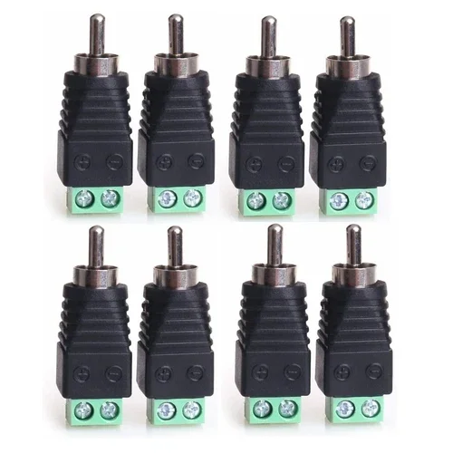 8 Pcs Speaker Wire Cable To Audio Male Rca Connector Adapter Plug For Bose M247