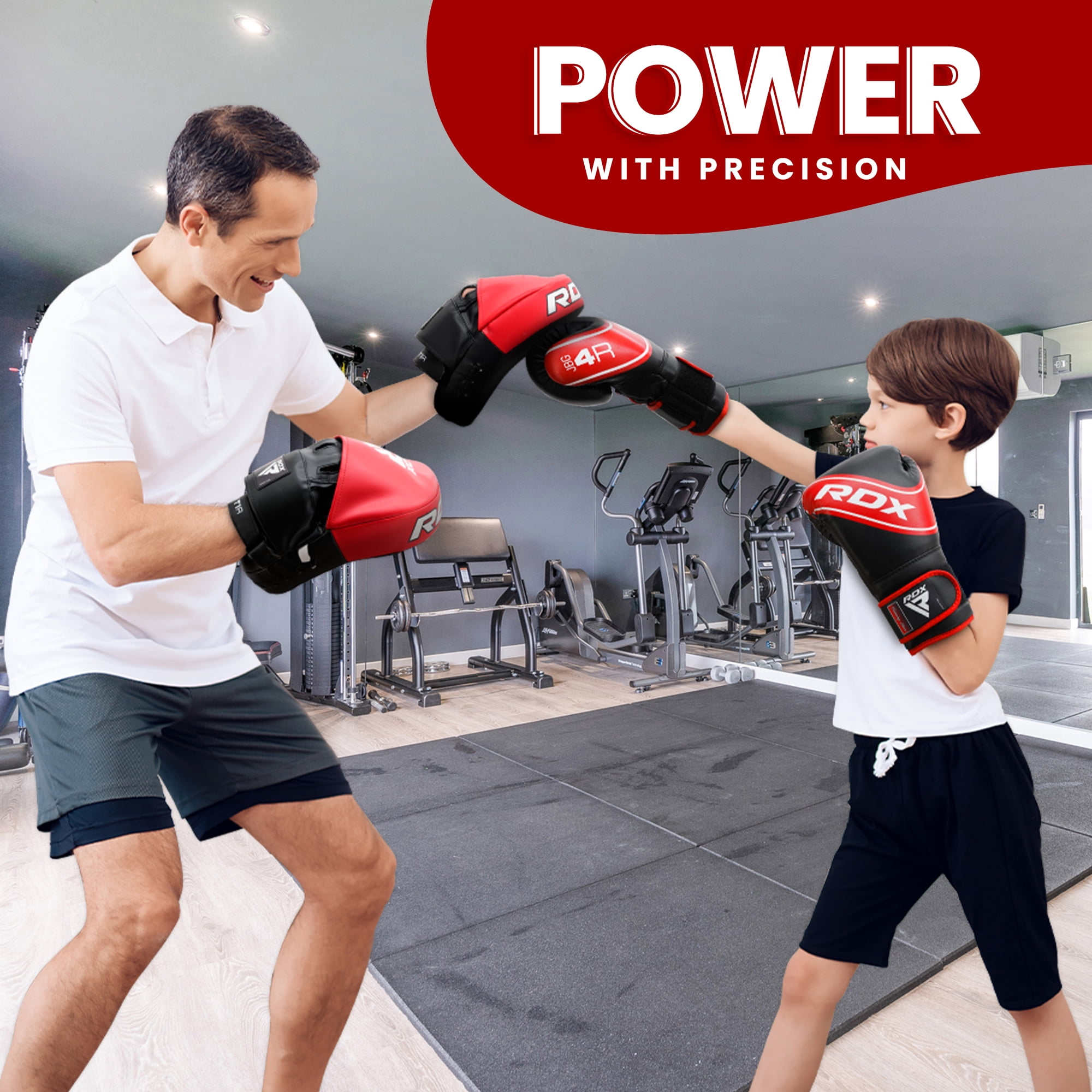 RDX Boxing Gloves for Kids, Maya Hide Leather Junior Champions Punching Training Gloves for Boxing, MMA, Muay Thai Gloves with Ventilated Palm