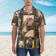 thumbnail image 5 of Greyhound Dog Men'S 3d Print Casual Button Down Shirts, Novelty Hawaiian Short Sleeves L, 5 of 7