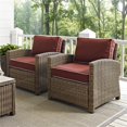 thumbnail image 2 of Pemberly Row 2 Piece Outdoor Wicker Seating Set with Sangria Cushions, 2 of 7