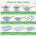 thumbnail image 3 of Nutrichef 22-Piece Induction Cookware and Bakeware Set Professional Home Kitchen Collection with Multi-Sized Pots, Pans, Non Stick and Heat-Resistant Tools (Moon Grey Marble), 3 of 8