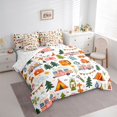 thumbnail image 2 of Manfei Camping RV Accessories 7-Piece Twin Bedding,Adventure Theme Bedding Comforter Set,Green Pink, 2 of 6