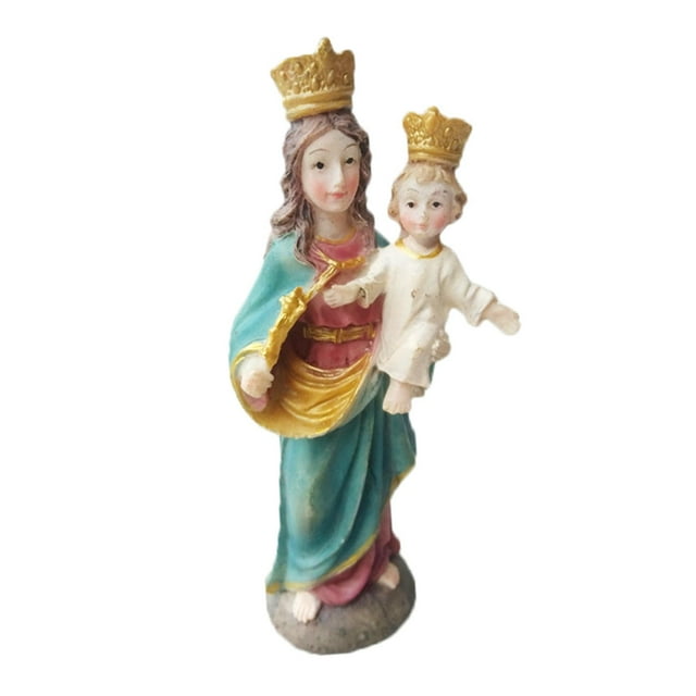Figura de la Natividad Sagrada pintada a mano Estatua religiosa cristiana Navidad Virgen F