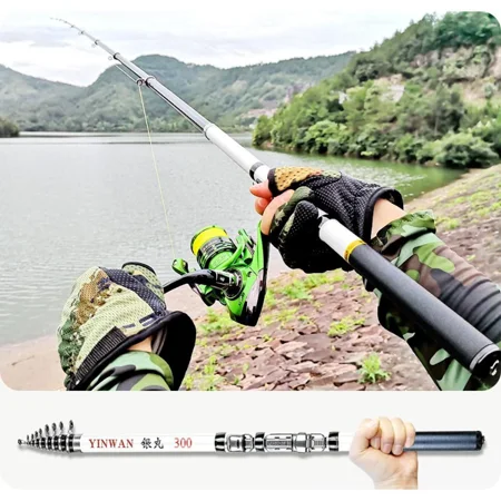 (Weiyi-EC)-- Spinning Rod Rock Fishing Carbon Fiber Mini Telescopic Portable 1.8M **--( 6lm;)