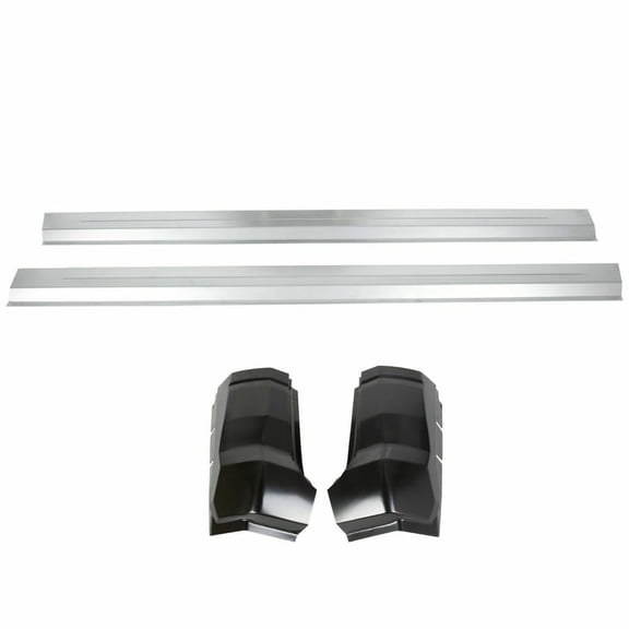 Suitable for Slip-On Outer Rocker Panels & Cab Corner Set - Compatible with 2009-2010 Dodge Ram 1500 Quad Cab & 2011-2018 Ram 1500, 2500, 3500 Extended Cab - 4-Piece Set Delivered in 2 Packages