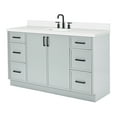 thumbnail image 4 of Ariel Kelly 61 Inch Single Rectangle Sink Bathroom Vanity With Pure White Quartz Countertop 1.5 Inch Edge In Grey, 4 of 12
