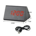 thumbnail image 2 of SPRING PARK Modern Wooden LED Digital Alarm Clock Desk Voice Control Thermometer Display USB, 2 of 7