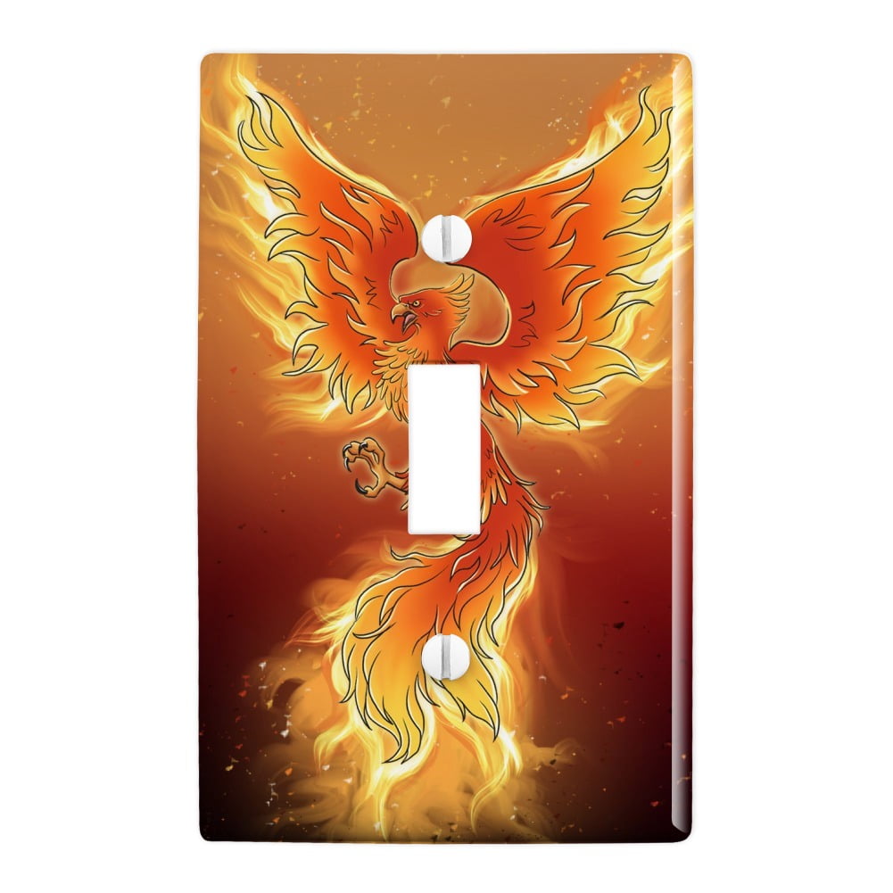 Phoenix Rising From The Flames Plastic Wall Decor Toggle Light Switch Plate Cover Walmart Com Walmart Com