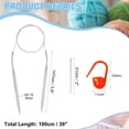 thumbnail image 2 of Uxcell Knitting Needles Size US 10(6mm) Circular Needle 39 Inch(100cm) Round Metal Stainless Steel Needle with Needles for Handmade Projects DIY Knitting, 2 of 7