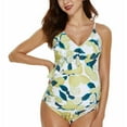 thumbnail image 2 of Ecavus One Piece Maternity Swimsuits Ruffle Deep V Neck Swimwear Lemon XL, 2 of 5
