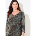 thumbnail image 3 of Catherines Women's Plus Size Flocked Tie-Dye V-Neck Tunic, 3 of 5