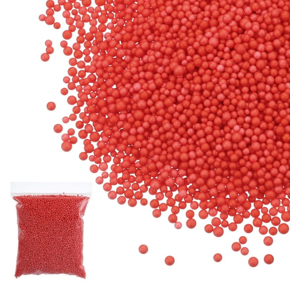 Uxcell Foam Beads, Foam Balls, Mini Small Foam Balls Polystyrene Beads for DIY Craft Supplies Red 2.5-3mm