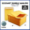 thumbnail image 3 of EcoSwift Brand Premium Kraft Bubble Shipping Bag Self-Seal Mailer, 5 in. x 7 in. (Size W), Solid Gold, 25-Pack, 3 of 6